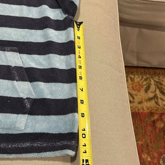 Mini Boden Navy Striped Cotton Toweling Hoodie 7/8 - Picture 9 of 10